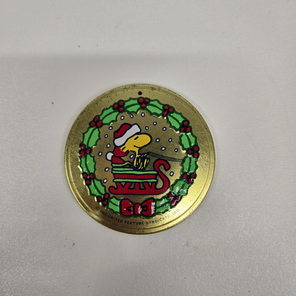 Snoopy Woodstock Christmas Ornament Vintage 1970s Peanuts United Feature Synd
